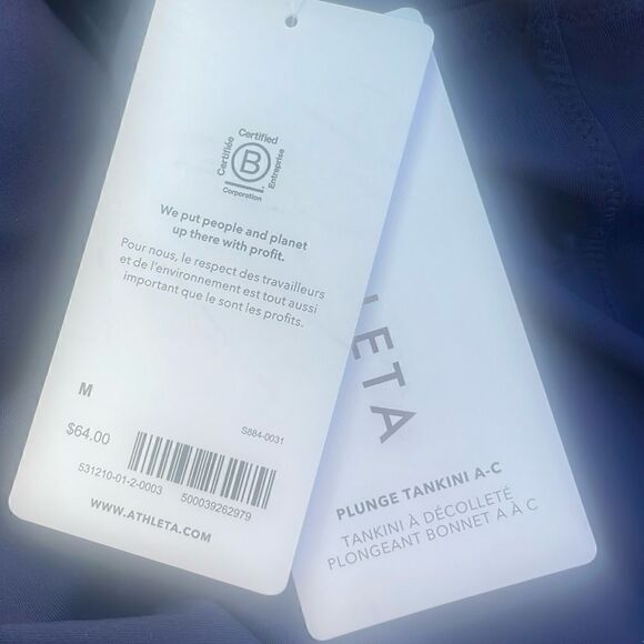 NWT Athleta Plunge Tankini A-C. Medium Dress Blue - Picture 10 of 10